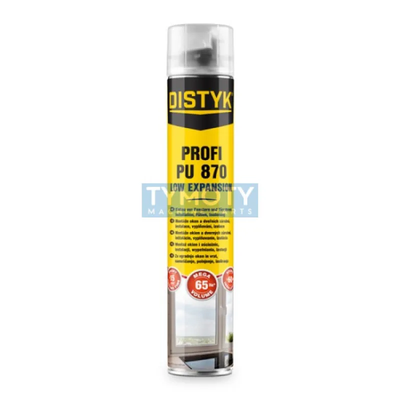 Distyk Pištoľová pena PROFI PU 870 - 870 ml žltá, pištoľová dóza