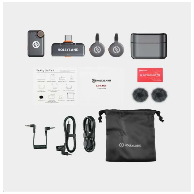 Hollyland LARK M2S Combo Wireless Lavalier Microphone Combo (Space Gray) (6302 COMBO)