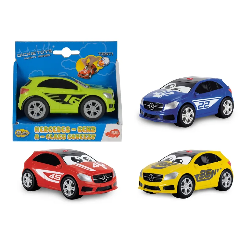 Dickie Happy Cars Dickie auto na natažení Happy Mercedes A-Class Squeezy 11 cm, 4 druhy