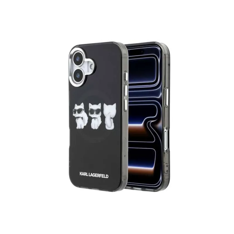 Karl Lagerfeld IML Choupette Trio Watercolor MagSafe kryt iPhone 17 čierny (57983130581)