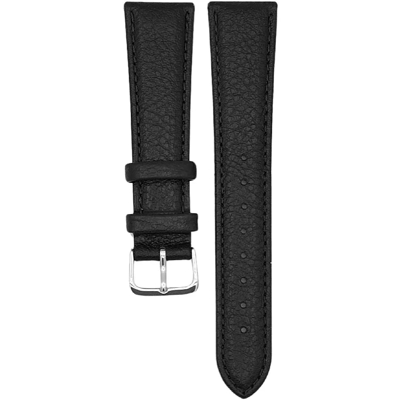 Kožený remienok na hodinky 20 mm čierny 131R01W20