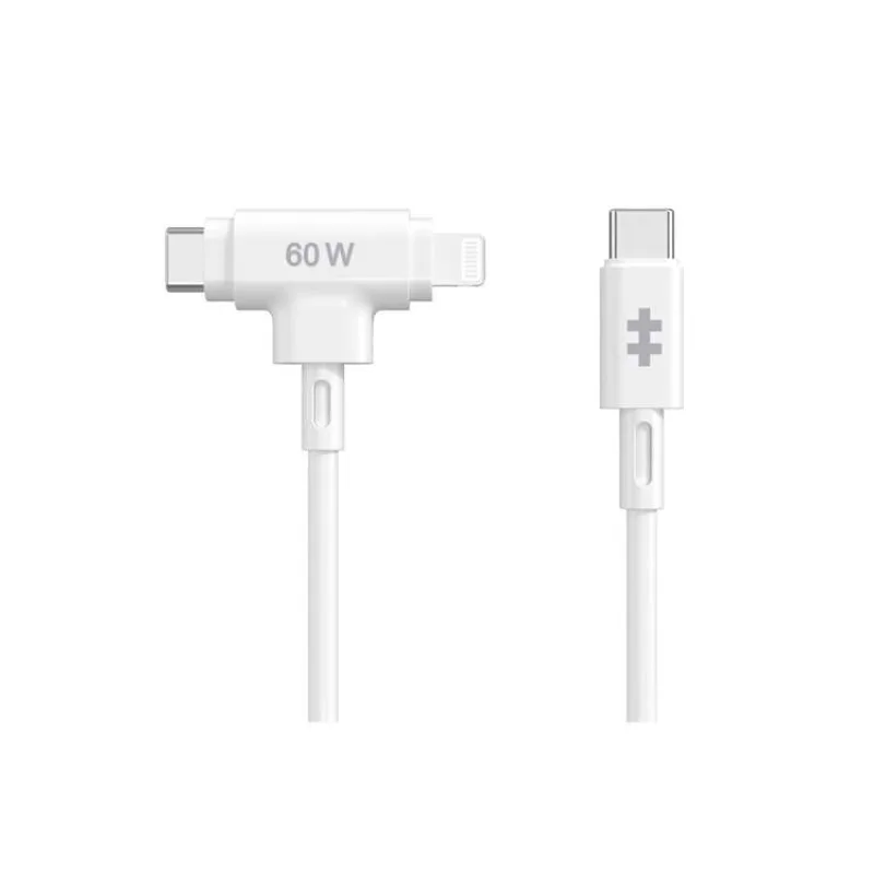 Hyper kábel HyperJuice USB-C/Lightning Hybrid Silicone Cable 1.5m - White (HJ4010WHGL)