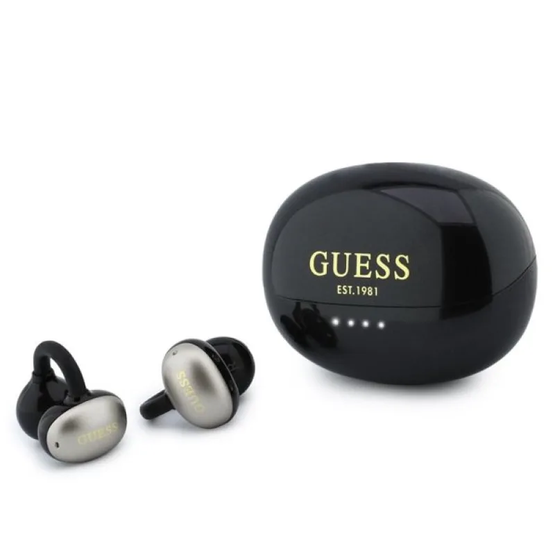 Guess Metallic Finish Classic Logo OWS Bezdrôtové Slúchadlá čierne