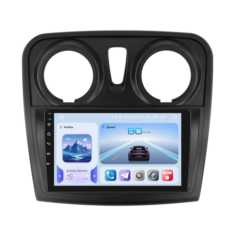 Xtrons 2DIN autorádio IQP-XEV81 Android, Dacia Logan II, Sandero II s kulatými průduchy IQP-UN08M/A7105