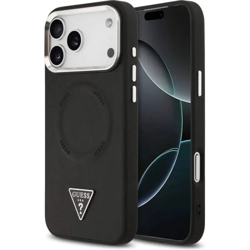Guess PU Leather Triangle Logo MagSafe kryt iPhone 17 Pro Max čierny…