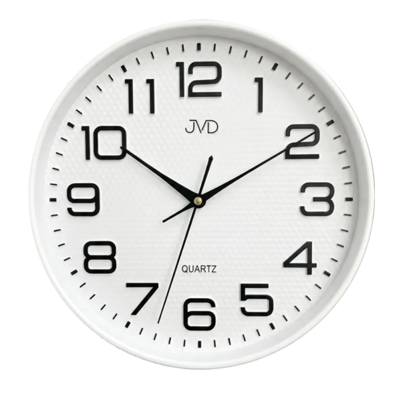 JVD Bílé nástěnné tiché netikající hodiny JVD HX9309.1