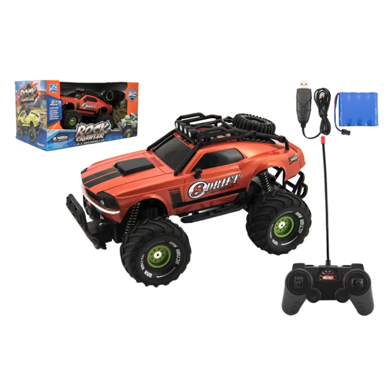 Teddies Auto RC plast 25cm OFF-ROAD 2,4GHz na batérie so svetlom v krabici 36x19x20,5cm