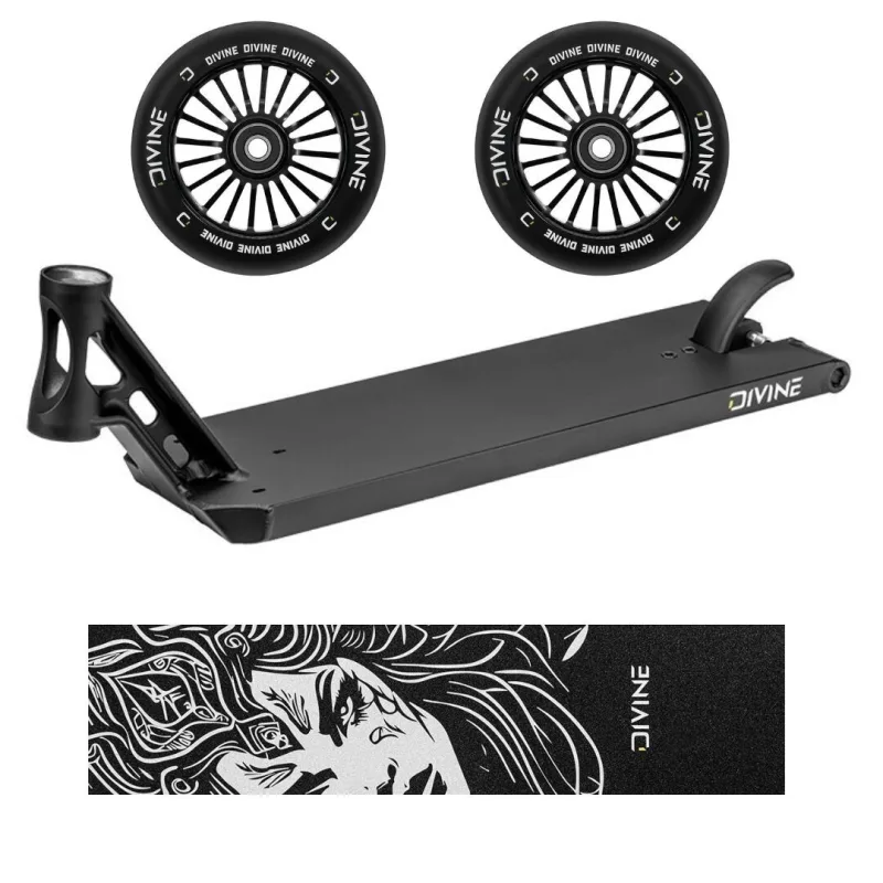 Set Doska Divine Forget Street 6" 560 mm čierna + 2ks koliesok Divine 110 mm Turbo čierne + Divine Nyx griptape