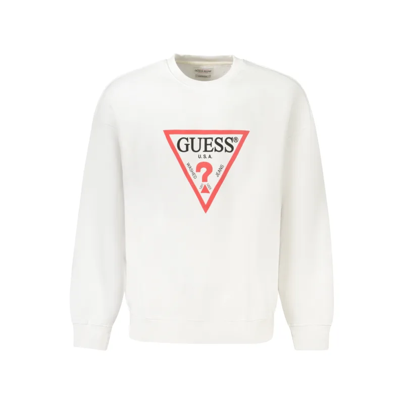 Pánska Mikina bez zipsu GUESS JEANS - Biela Farba: Biela, Veľkosť: XL