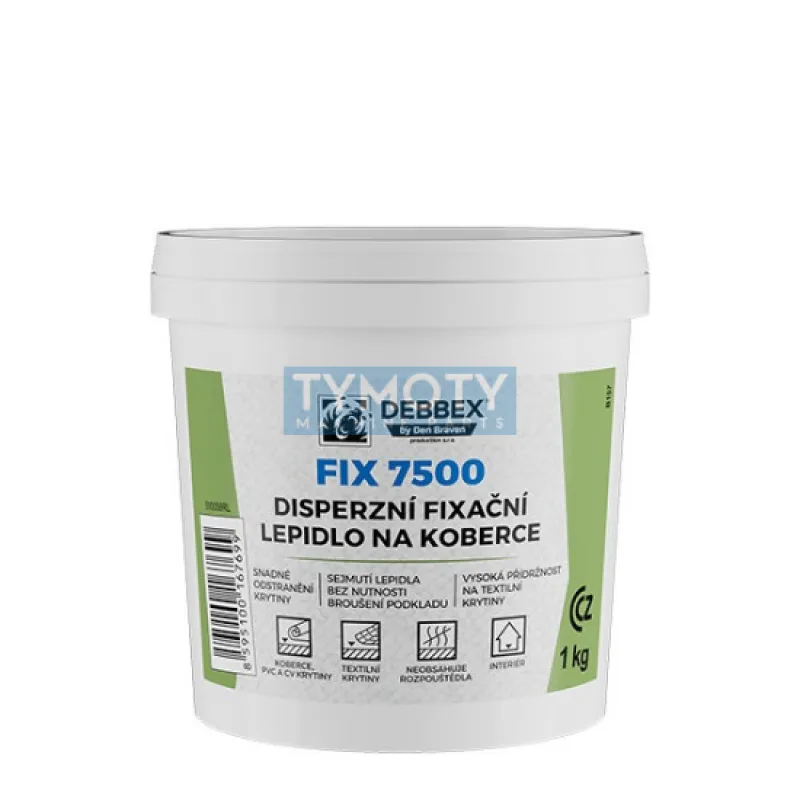 Debbex Disperzné fixačné lepidlo na koberce FIX 7500 - 1 kg biela, vedro