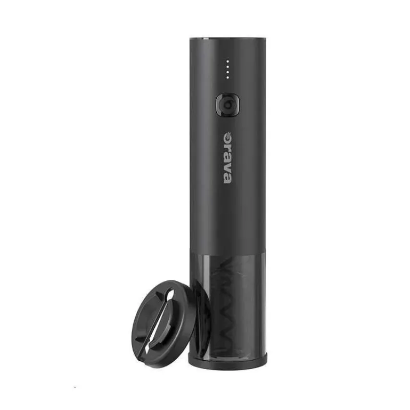 Orava WO-9 elektrická vývrtka na víno, černá, nožík na fólii, dvojstupňové otevírání (WO-9)