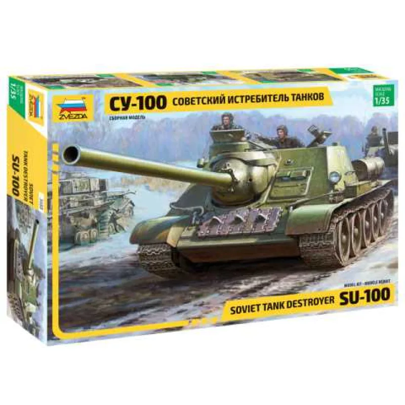 Zvezda Model Kit tank 3688 - Soviet S.P.Gun SU-100 (new molds) (1:35)