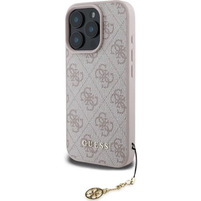 Guess 4G Charm kryt iPhone 16 Pro ružový