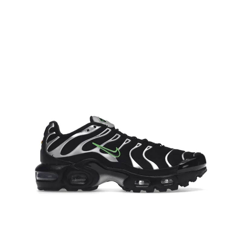 Nike Air Max Plus Black Green Strike Metallic Silver (GS) - 38