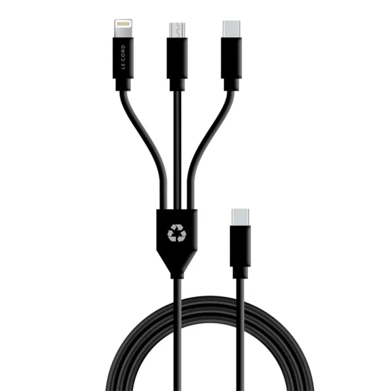 Le Cord kábel USB-C 3 in 1 multi cable made of recycled plastics 1.2m…
