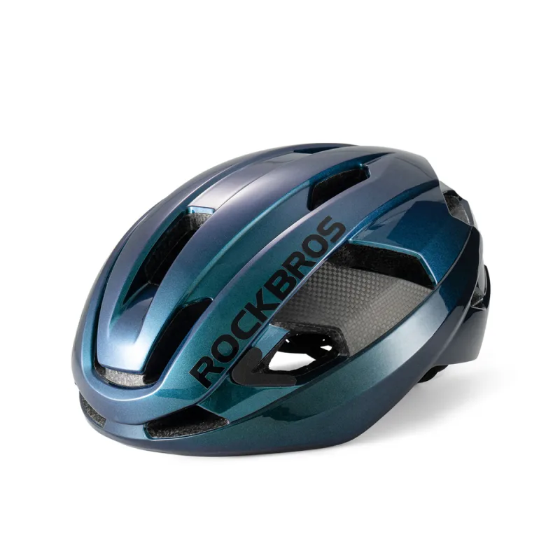 Cyklistická prilba Rockbros LK-15 z uhlíkových vlákien, veľkosť L (58-62 cm) – modrá chameleón