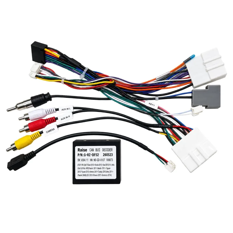 2DIN Napájecí kabel s CANBUS G-RZ-DF52 - Nissan Qashqai I s tovární navigací Nissan Connect CC053
