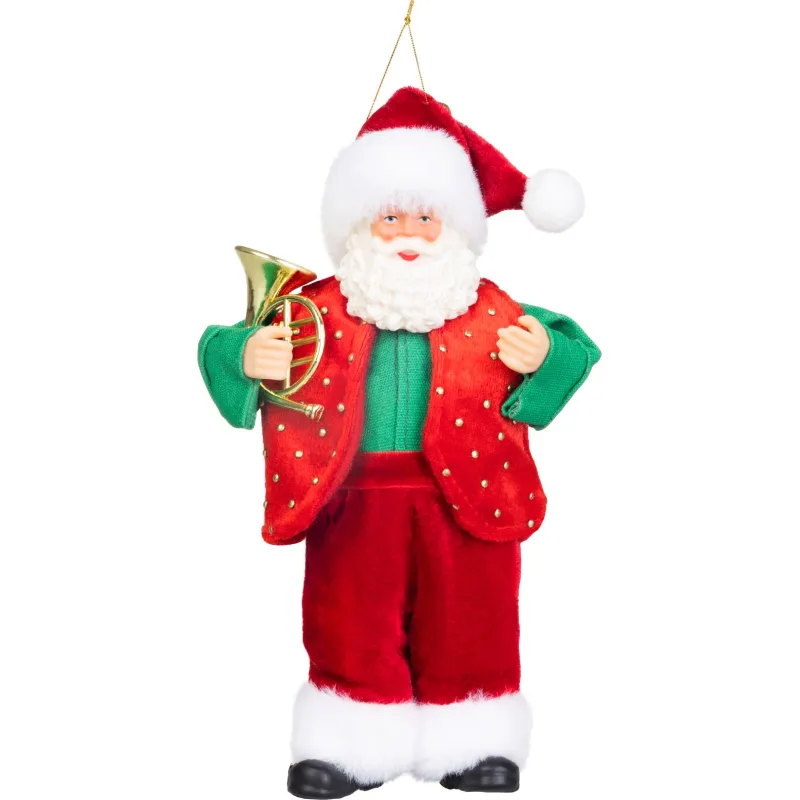 Dekorácia MagicHome Vianoce, santa, textil, 6x11x18 cm