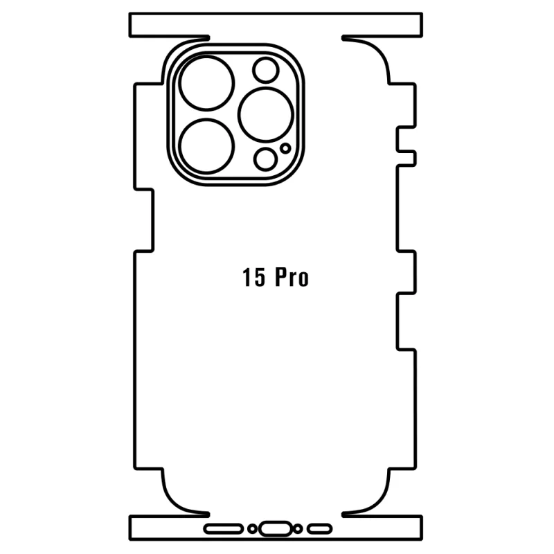 Sunshine iPhone 15 Pro Zadná Hydrogél ochranná fólia Strih: Zadná časť a rám 2, Typ fólie: Číra