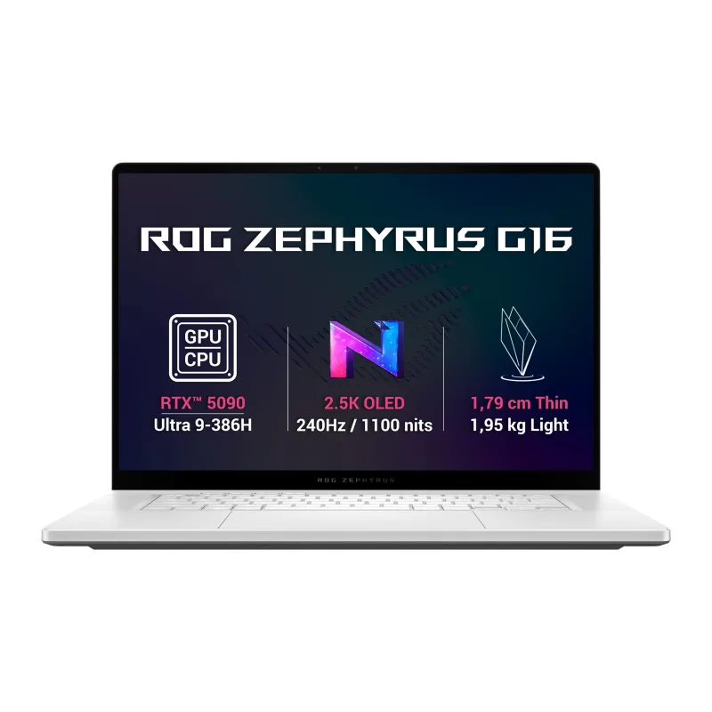 ASUS ROG Zephyrus G16/GU606AX-TB081WZ/U9-386H/16"/2560x1600/64GB/1TB/RTX 5090/W11H/White/2R GU606AX-TB081WZ