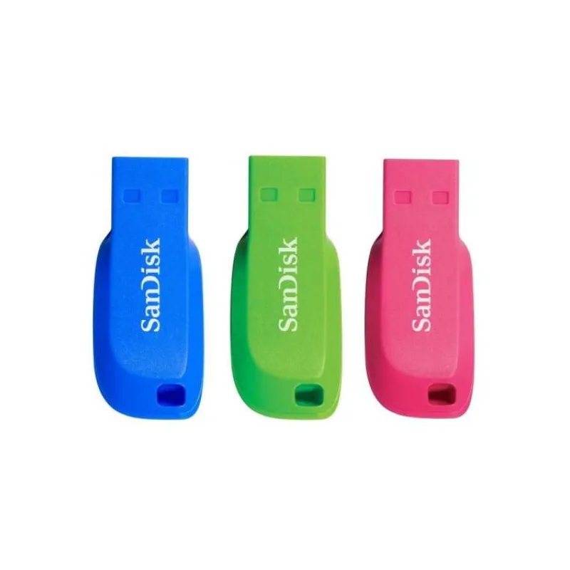 SanDisk Cruzer Blade 32GB USB 3x PACK (blue, pink, green) (SDCZ50C-032G-B46T)