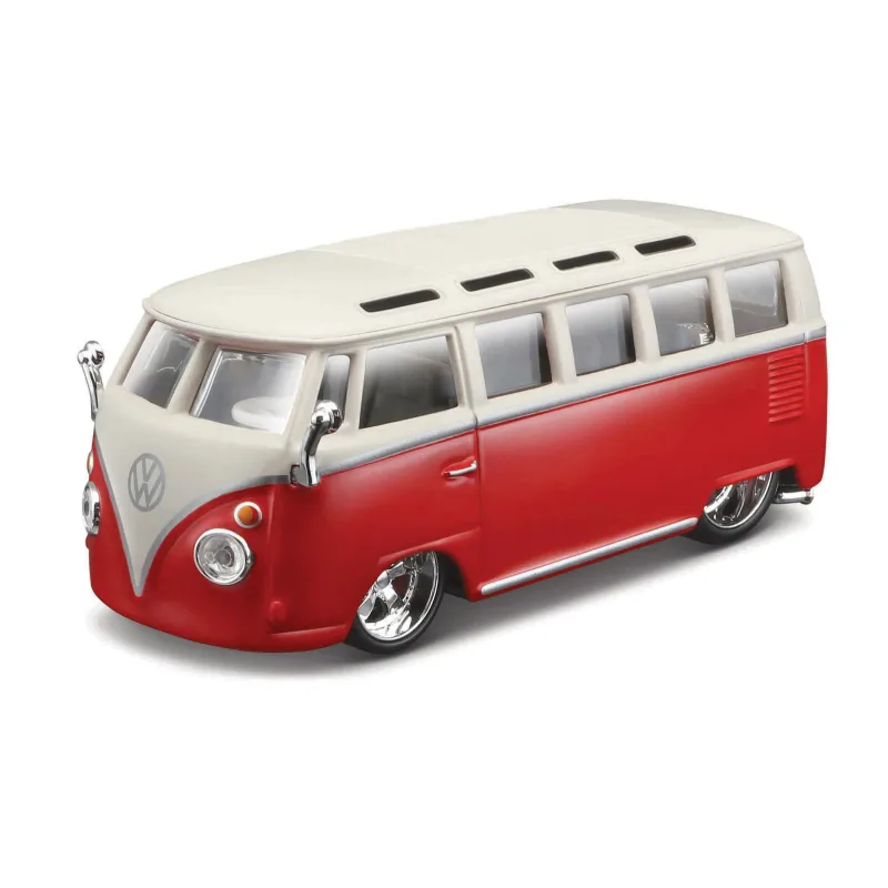Bburago - Autá HOBBY, Volkswagen Van "Samba", červeno-biela, 1:32