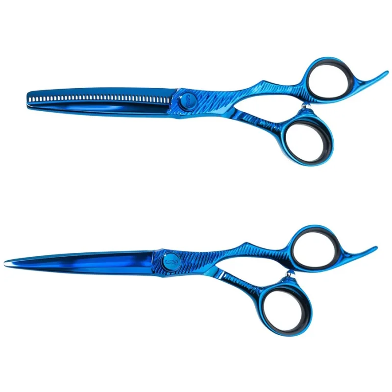 Set profesionálnych kaderníckych nožníc MR. MUSTACHE Portofino Blu 6,0