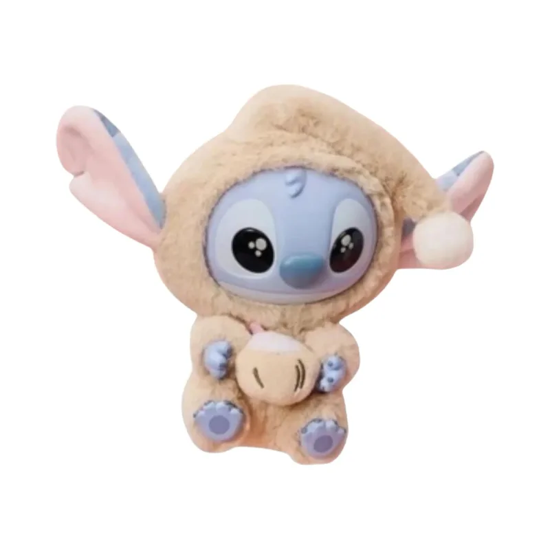 Miniso Top Toy Disney Stitch Eating Something Before Sleep Pure Coconut Juice Plush Keychain - OS