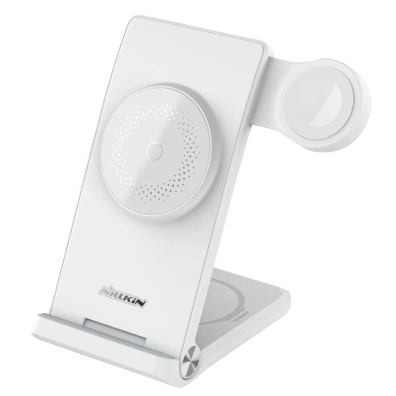 Nillkin PowerTrio 3v1 Bezdrátová Nabíječka MagSafe pro Apple Watch White (MFI) 6902048256989