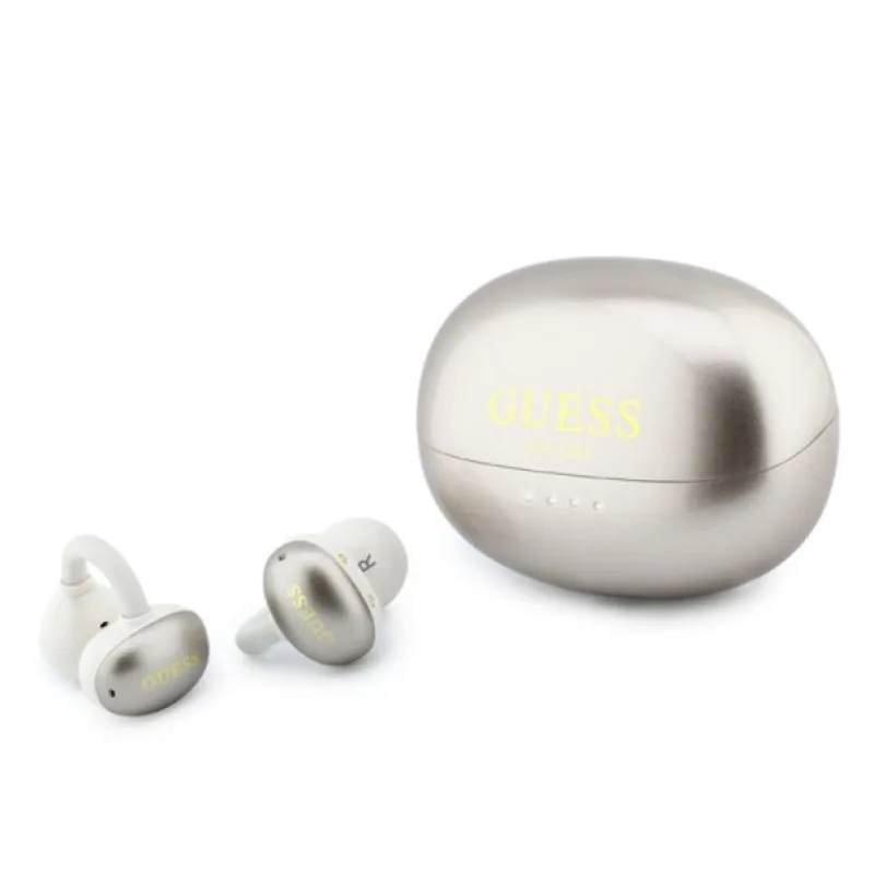 Guess Metallic Finish Classic Logo OWS Bezdrôtové Slúchadlá zlaté