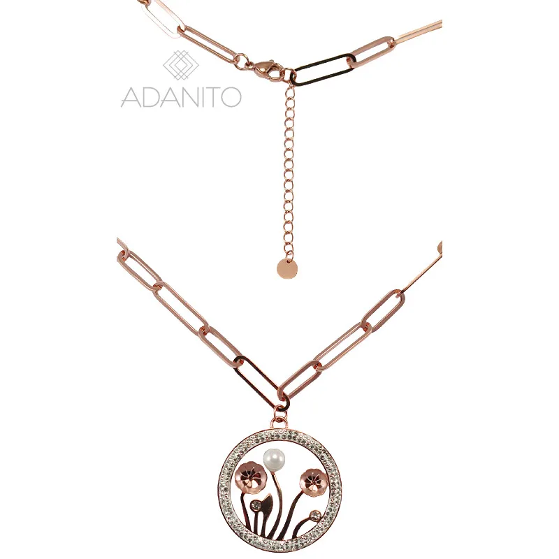 Rose gold náhrdelník z chirurgickej ocele ADANITO BK11680RG