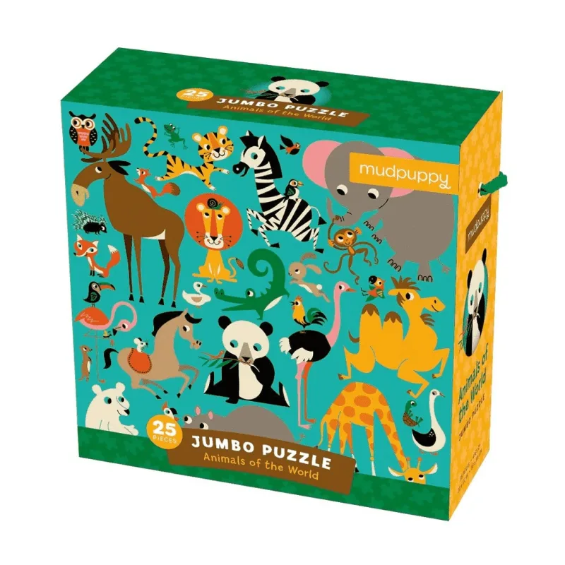Mudpuppy Mudpuppy Jumbo puzzle Zvieratká z celého sveta 25 dielikov