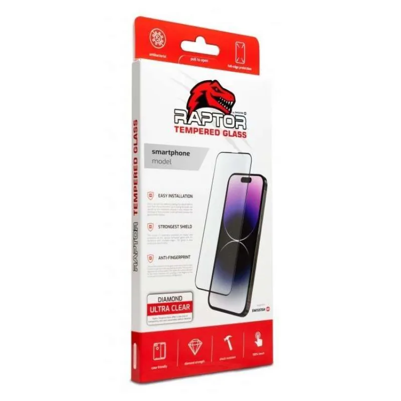 Swissten sklo RAPTOR DIAMOND ULTRA CLEAR 3D TEMPEROVANÉ SAMSUNG Galaxy S24+ černé s funkční čtečkou otisku prstů (84501832)