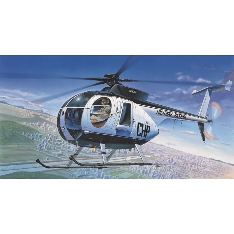 Academy Model Kit vrtuľník 12249 - HUGHES 500D POLICE HELICOPTER (1:48)