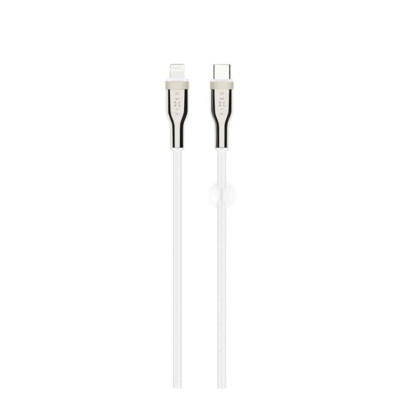 FIXED Opletený kábel USB-C/Light., 1.2m (FIXDB-CL12-WH)