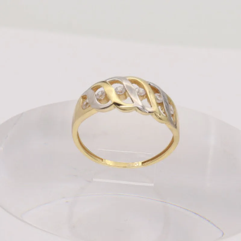 Zlatý prsteň so zirkónmi z kombinovaného zlata KA RRCZ029, 58, 2.10 g