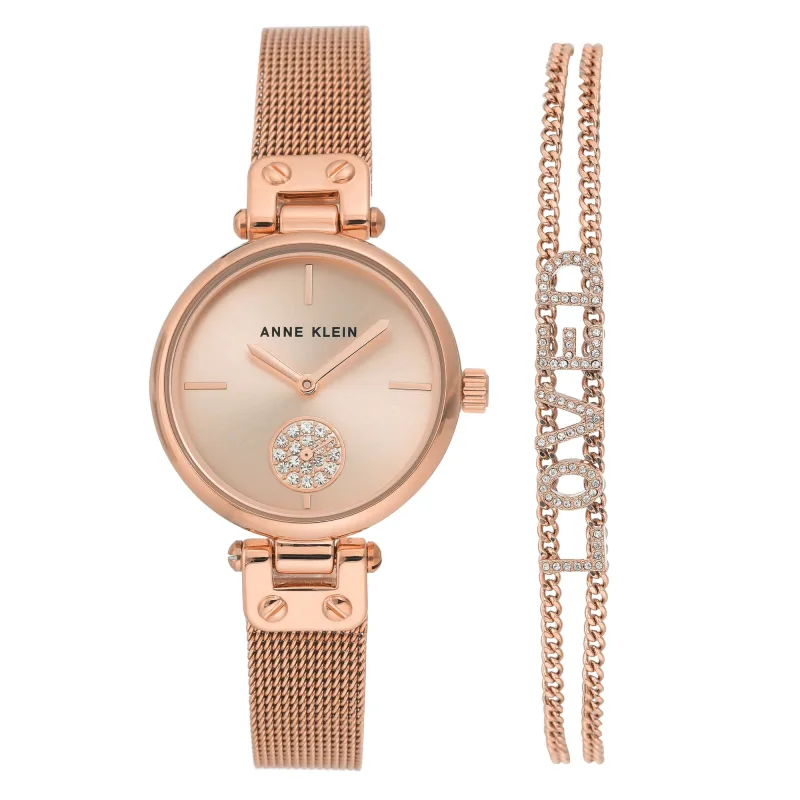 Darčeková súprava hodiniek a náramku Anne Klein AK/3552RGST