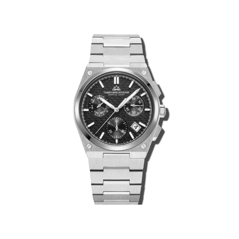 Christophe Duchamp Attitude Chrono - Black Dial & 316L Stainless Steel Strap CD8802-01 - OS