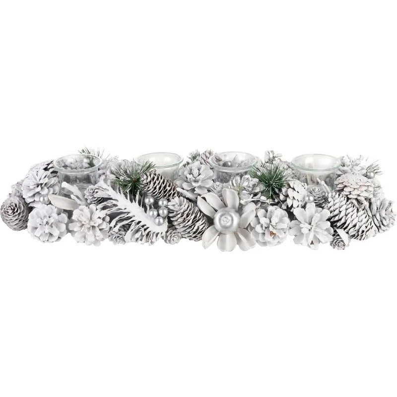 Adventná ikebana, biela, 50x16x9 cm