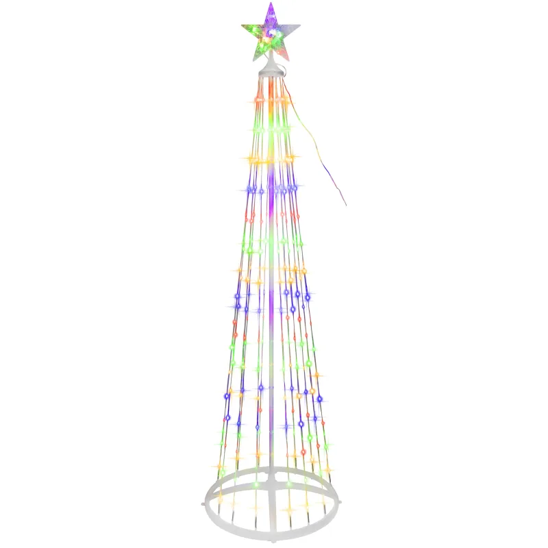 Dekorácia MagicHome Vianoce, stromček, 190xLED, mix farieb, plast-meď, 50x180 cm