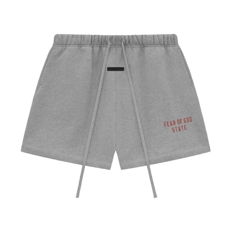 Fear of God Essentials Fleece Soccer Short Dark Heather Grey - S