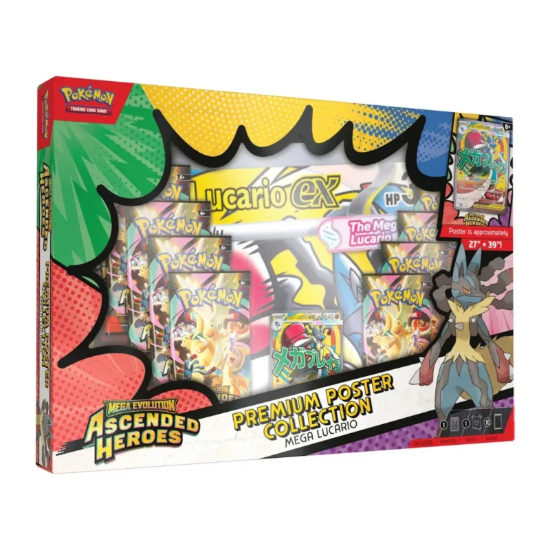 Pokémon Mega Evolution TCG - Ascended Heroes - Premium Poster Collection - Mega Lucario - OS
