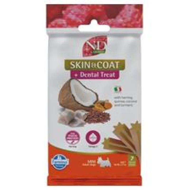 N&D QUINOA Dog Dental Snack Skin & Coat Herring Mini 60g