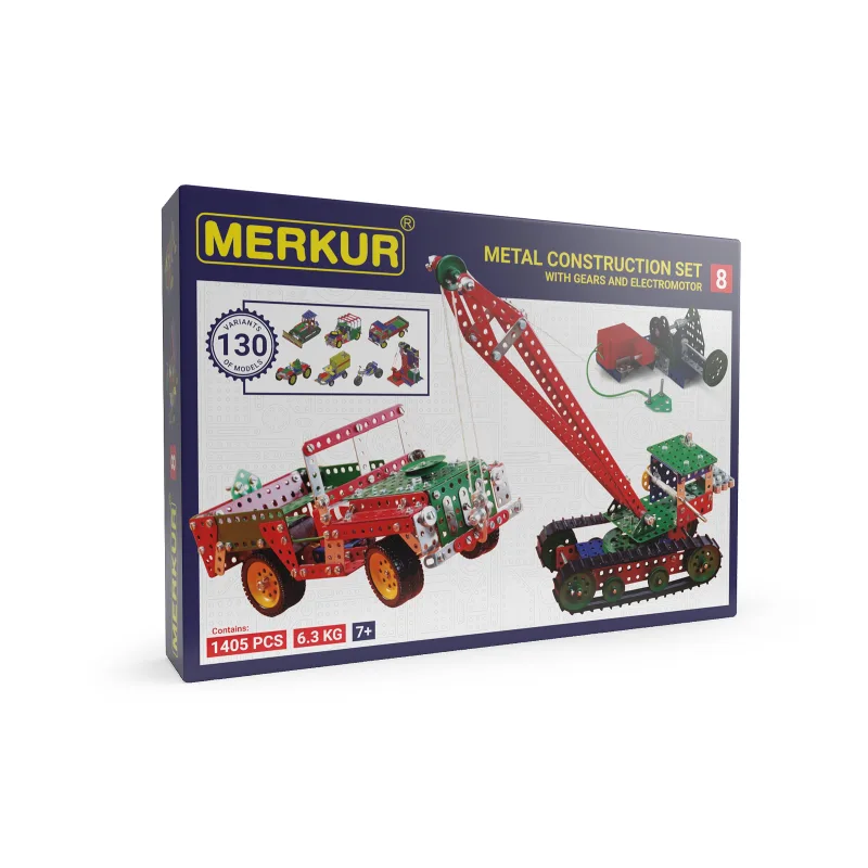 MERKUR - Stavebnice MERKUR - Stavebnica Merkur 8 stavebnice, 1405 dielov, 130 modelov