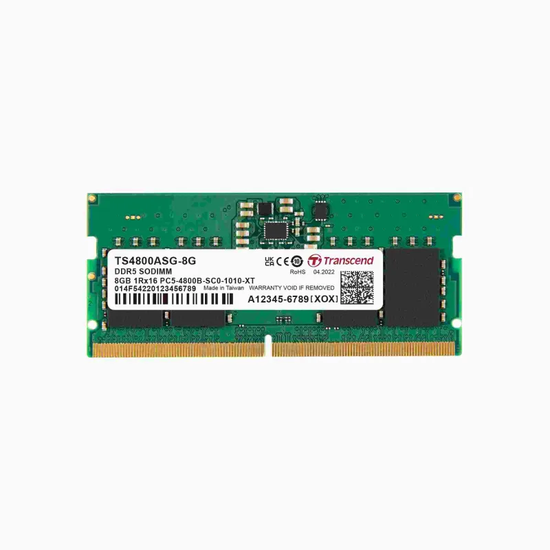 TRANSCEND SODIMM DDR5 8GB 4800MHz JM 1Rx16 1Gx16 CL40 1.1V JM4800ASG-8G