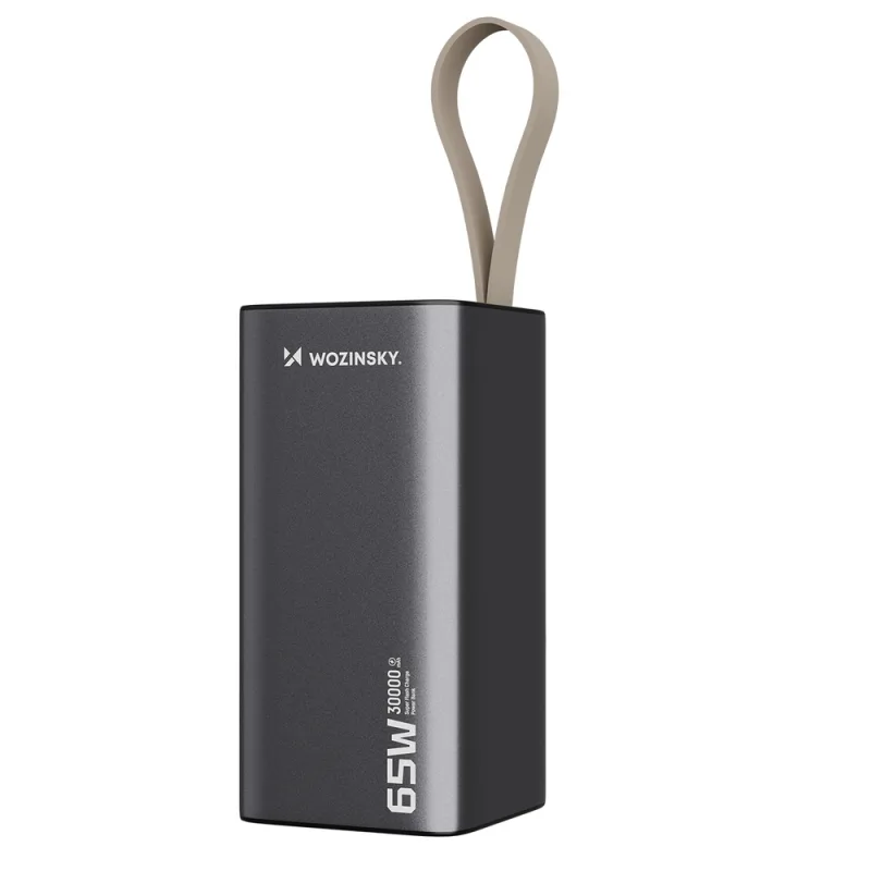 Powerbanka Wozinsky K65+ 65W 30000mAh 2x USB-C, 1x USB-A 65W - šedá