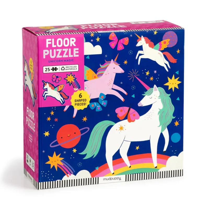 Mudpuppy Mudpuppy Podlahové puzzle Čarovní jednorožci 25 dielikov