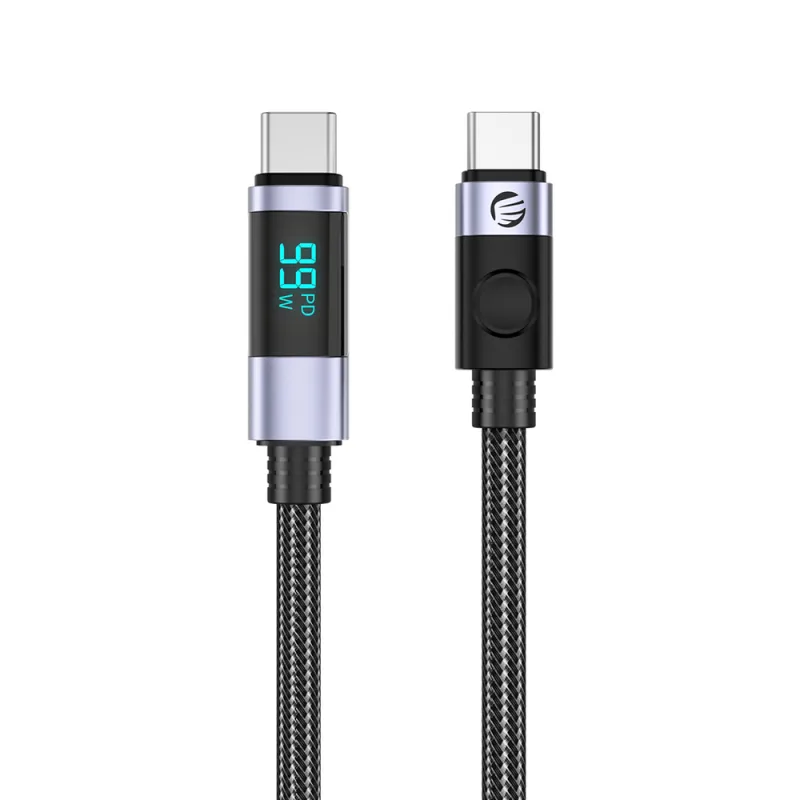 Orico LDC2C USB-C – USB-C PD 100W kábel s LED displejom 480 Mb/s 3 m – čierny