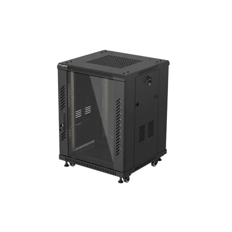 LANBERG INSTALAČNÍ RACK 19" 15U 600X600 ČERNÉ SKLENĚNÉ DVEŘE (PLOCHÉ BALENÍ) FF01-6615-12B