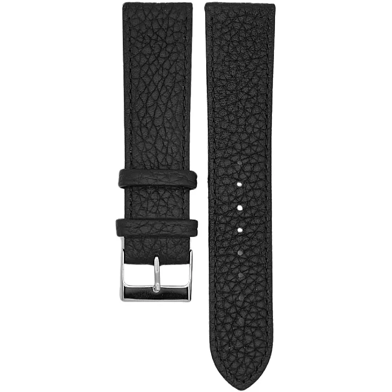 Kožený remienok na hodinky 22 mm čierny 348R01W22